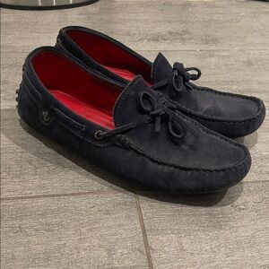 Tod’s x Ferrari Black Loafers with Red Interior